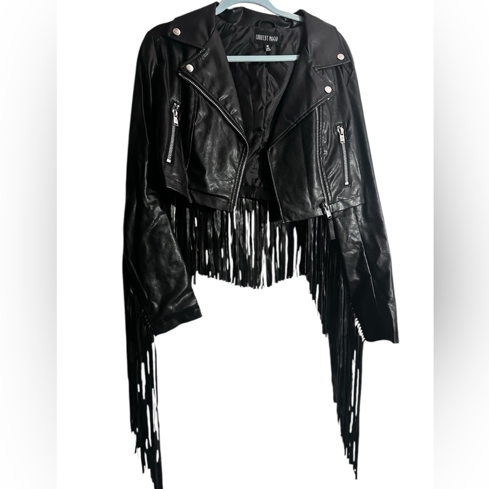 Current Mood moto jacket with fringe - Picture 2 of 2